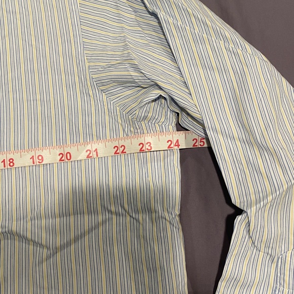 Thomas Pink French cuff shirt 16.5 blue / yellow stripe - Picture 4 of 10